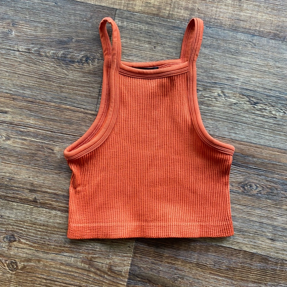 Orange cropped tank top